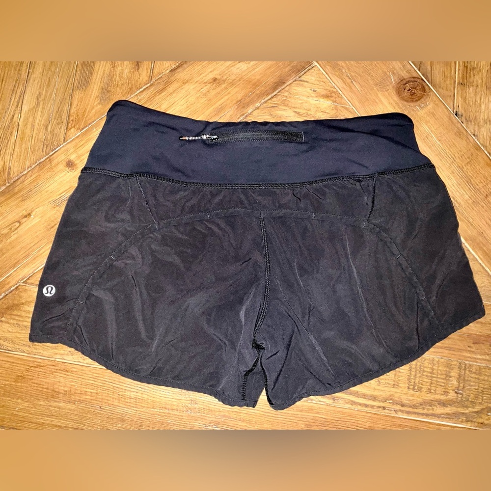 Lululemon Black Run Times Athletic Running Shorts Size 6